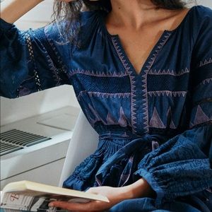 Anthropologie Navy Cotton Dress M